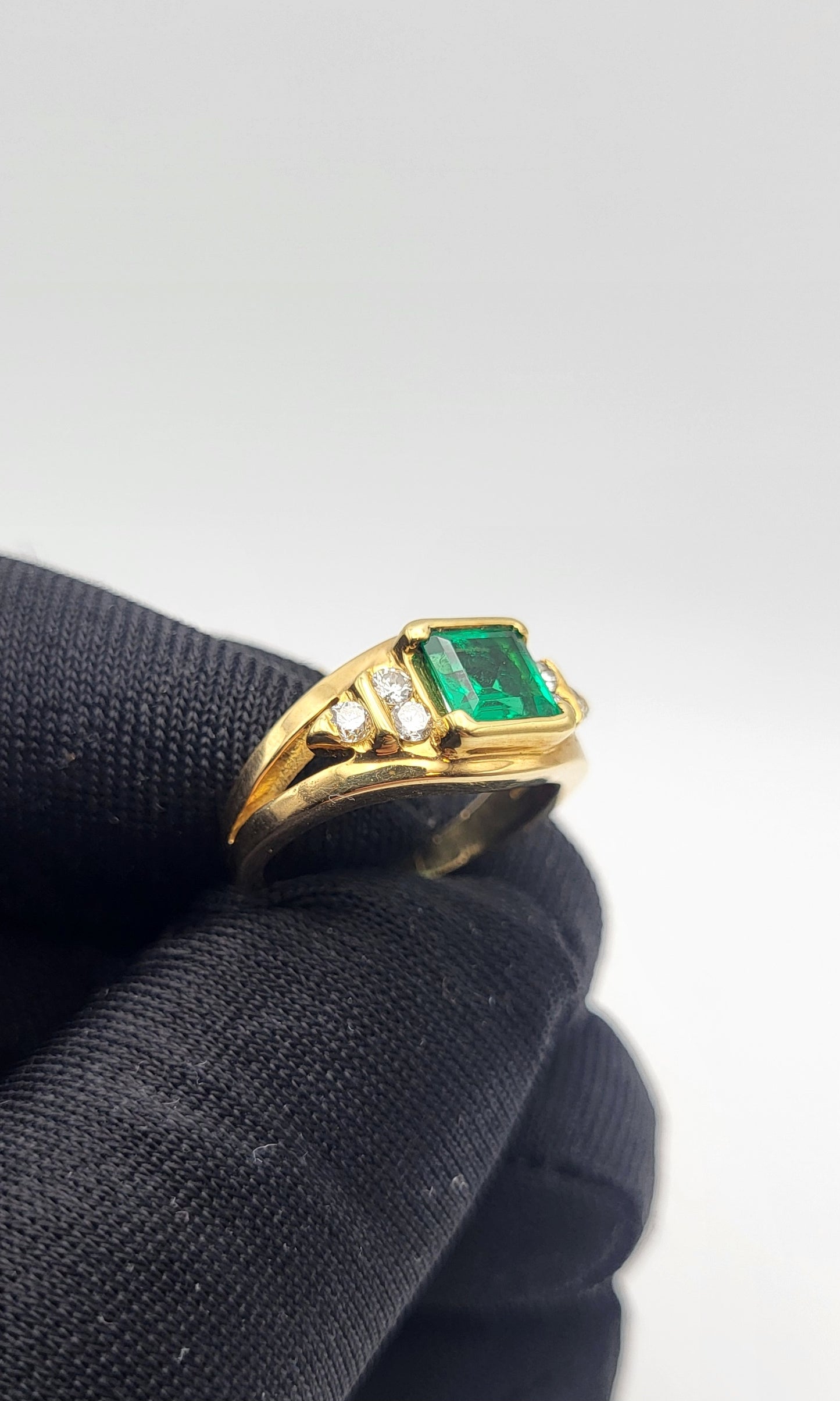Bague Or 18k Emeraude Colombienne top Qualité certificat IGI
