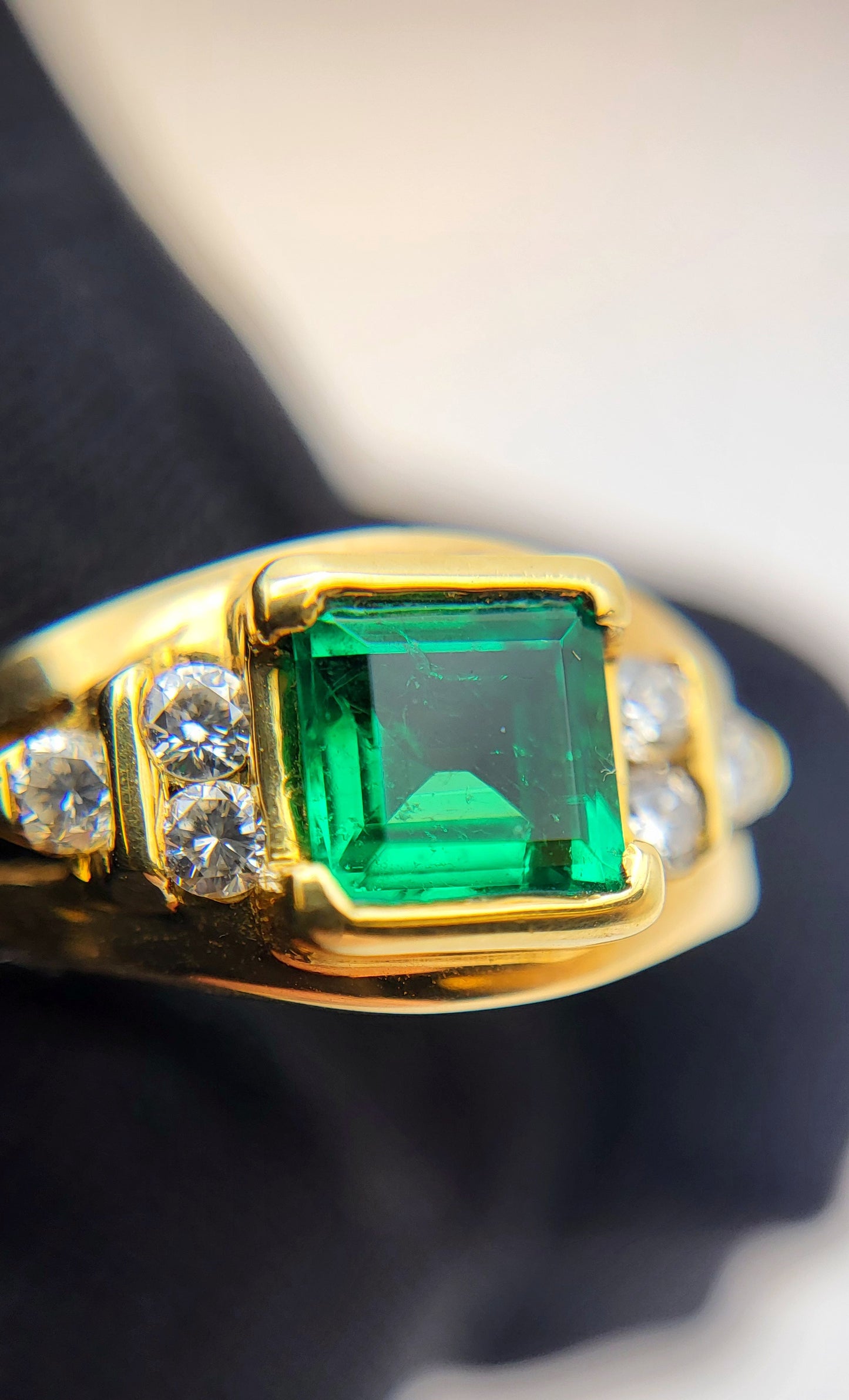 Bague Or 18k Emeraude Colombienne top Qualité certificat IGI