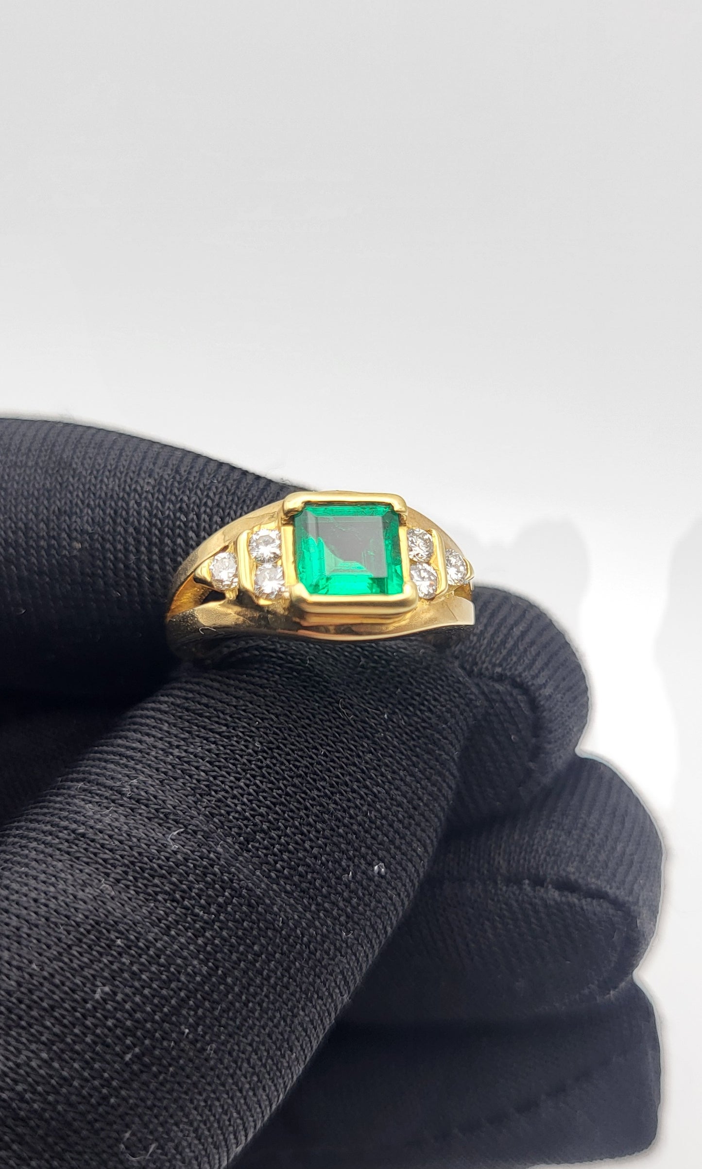 Bague Or 18k Emeraude Colombienne top Qualité certificat IGI