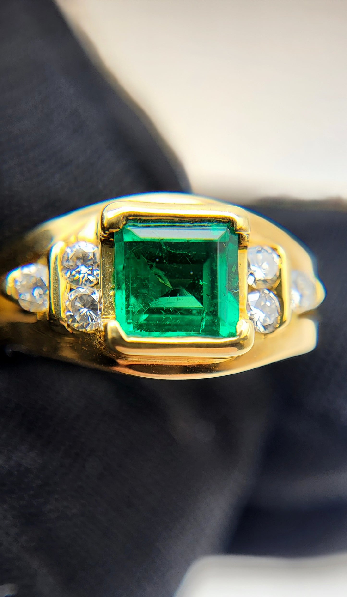 Bague Or 18k Emeraude Colombienne top Qualité certificat IGI