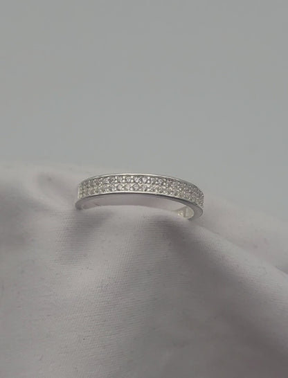 Bague argent massif, zircones