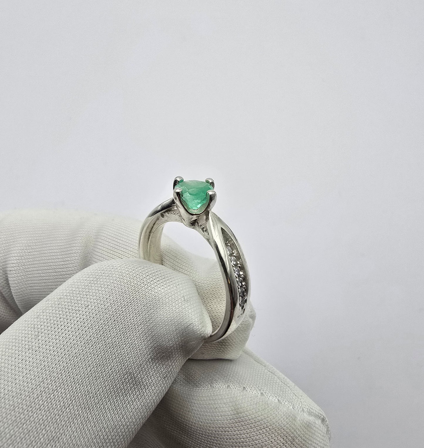 Bague argent 925 emeraude colombienne