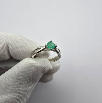 Bague argent 925 emeraude colombienne