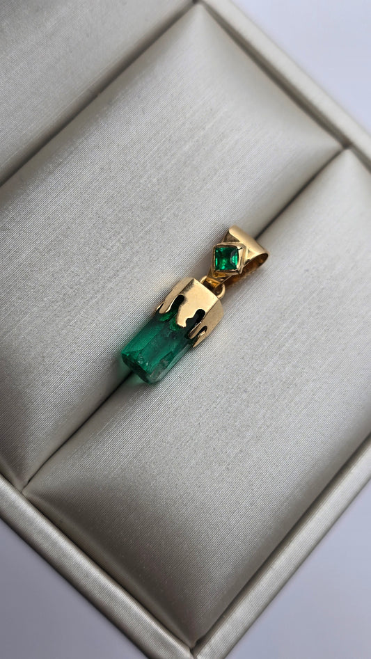 Pendentif or 18k Emeraude colombienne