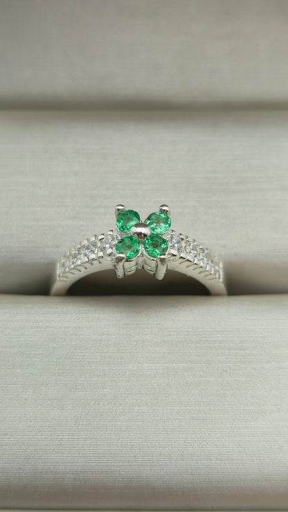Bague argent 925 emeraudes colombiennes