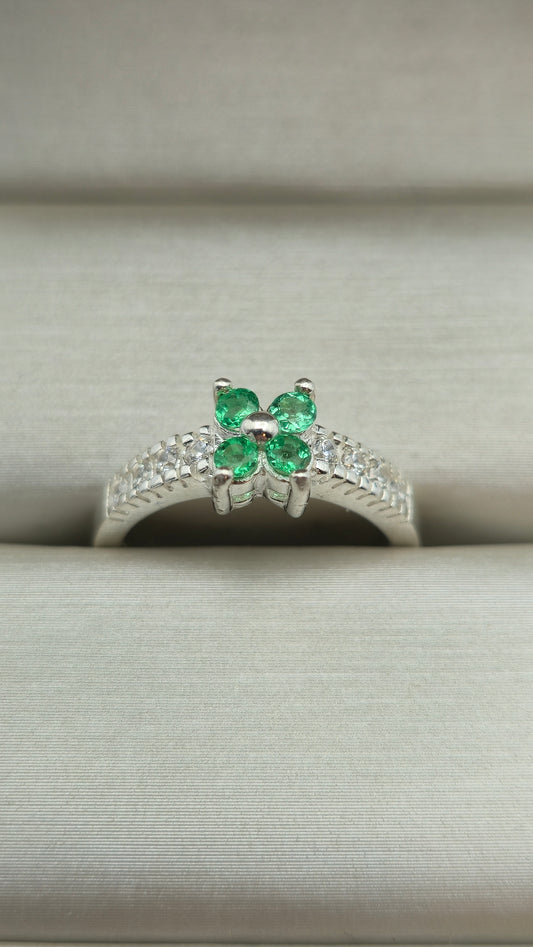 Bague argent 925 emeraudes colombiennes