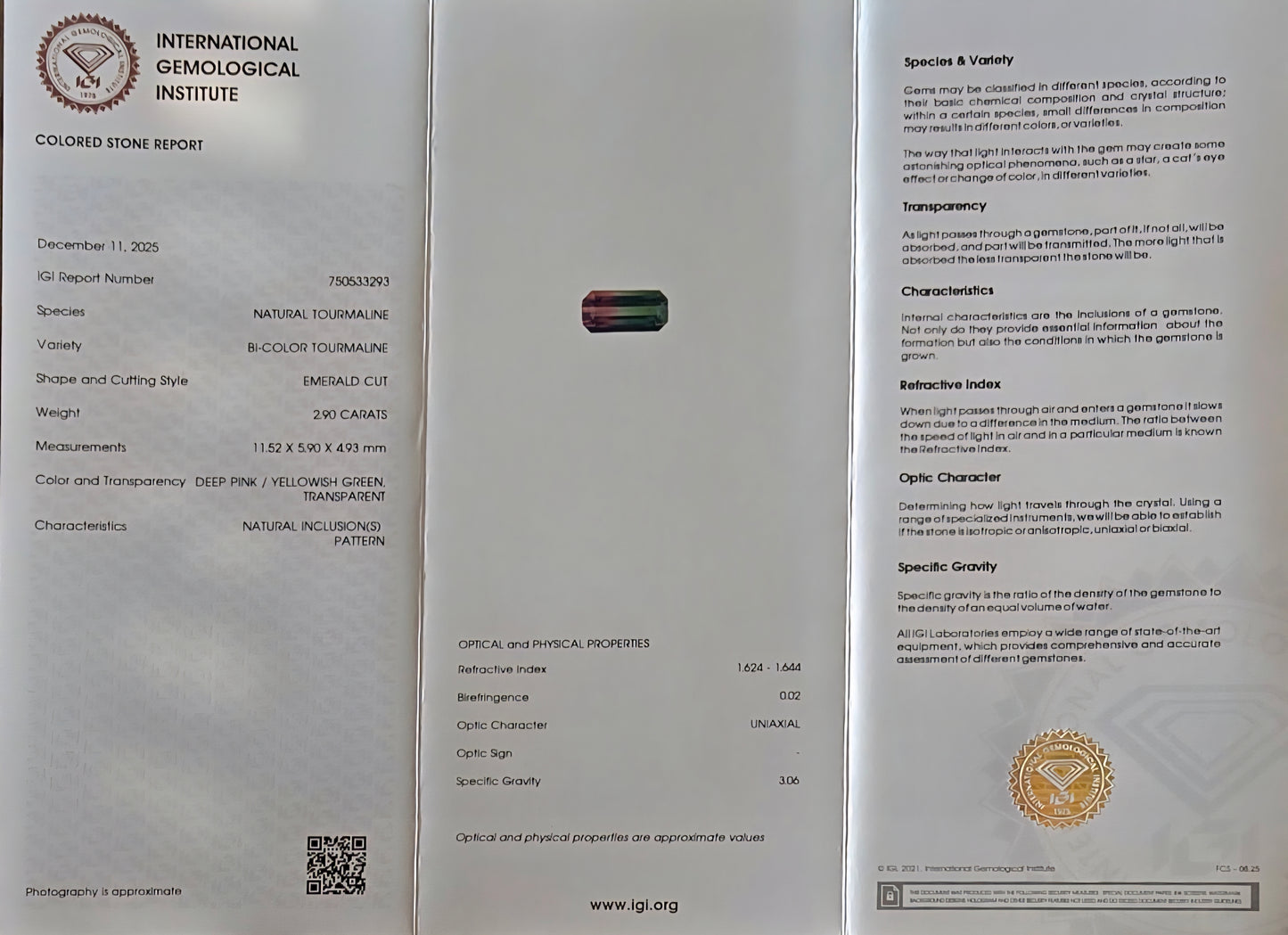 Tourmaline melon d'eau 2.90 carats