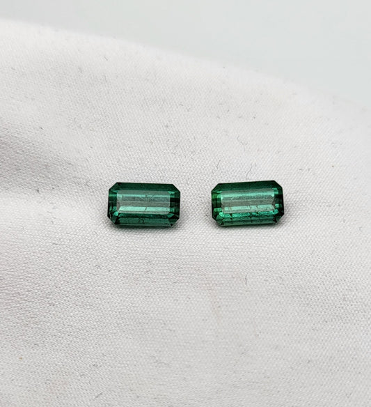 Paire de Tourmalines vertes 3.34 carat