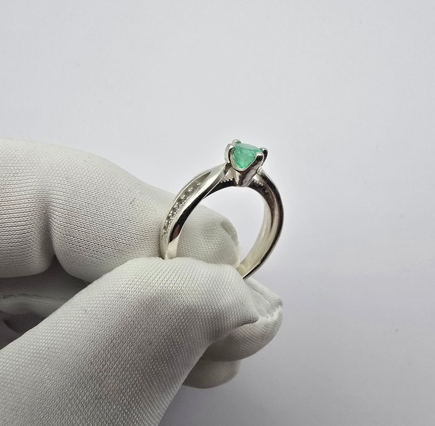 Bague argent 925 emeraude colombienne