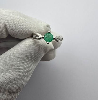Bague argent 925 emeraude colombienne