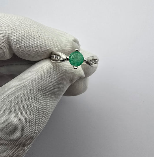 Bague argent 925 emeraude colombienne
