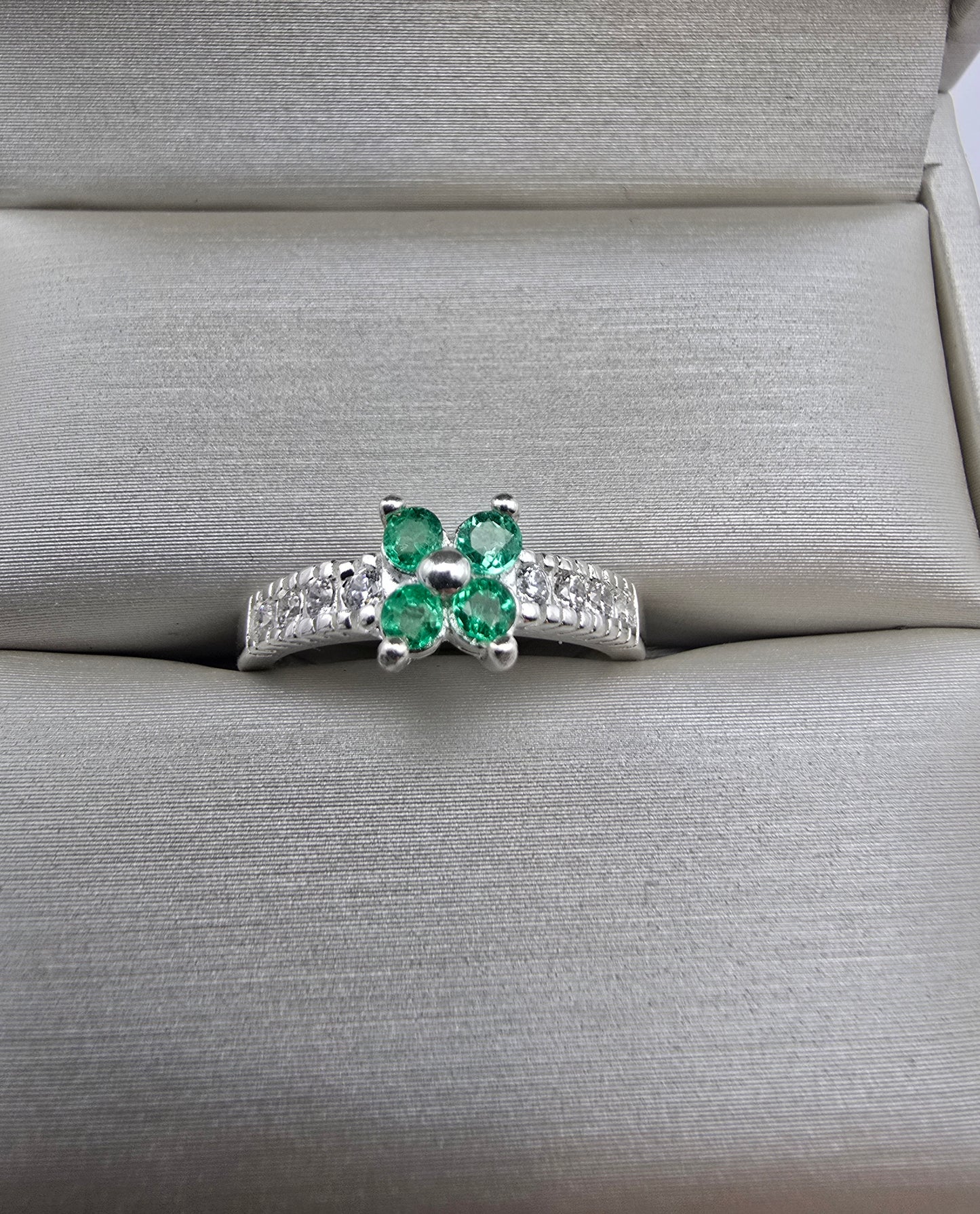 Bague argent 925 emeraudes colombiennes