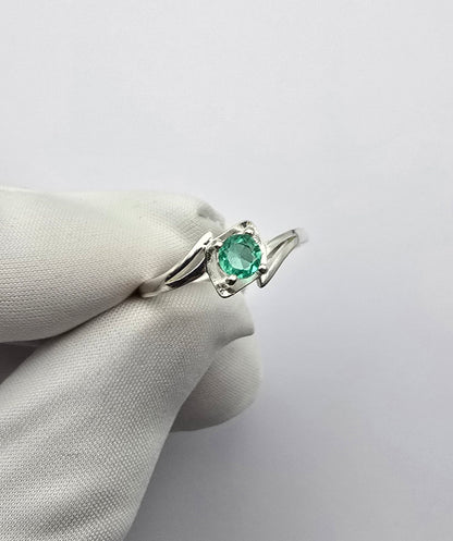 Bague argent 925 emeraude colombienne naturelle