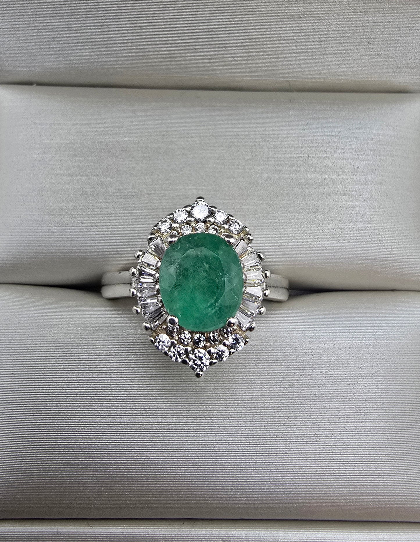 Bague argent 925 emeraude colombienne naturelle